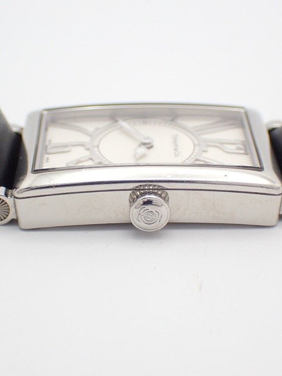 Tiffany & Co Gallery Quartz Watch White Dial Leather Strap Pawn main image 6